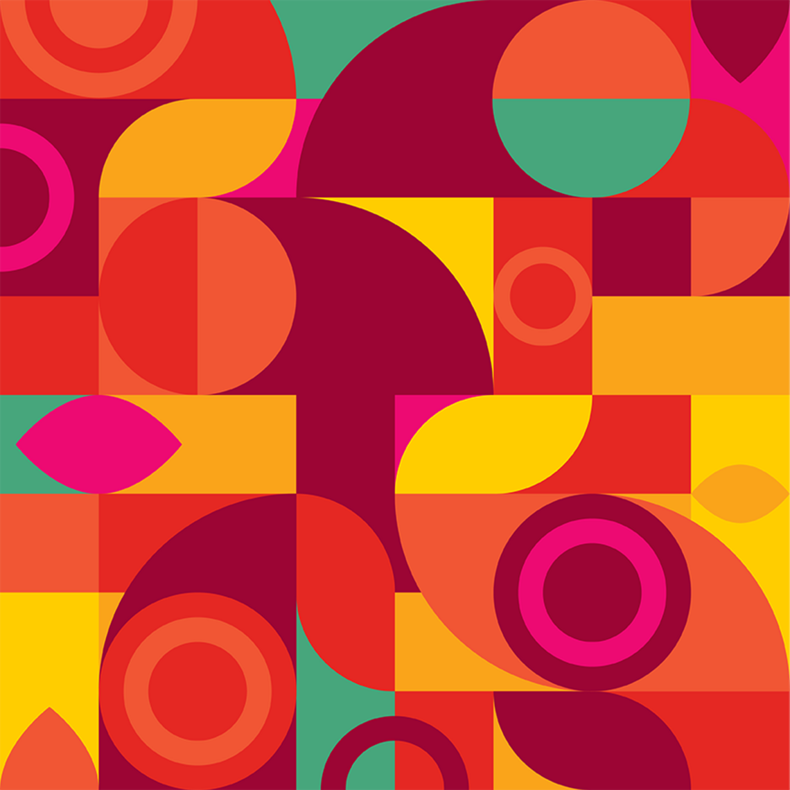 Colourful vector pattern representing the UCalgary Arts Start Something ethos