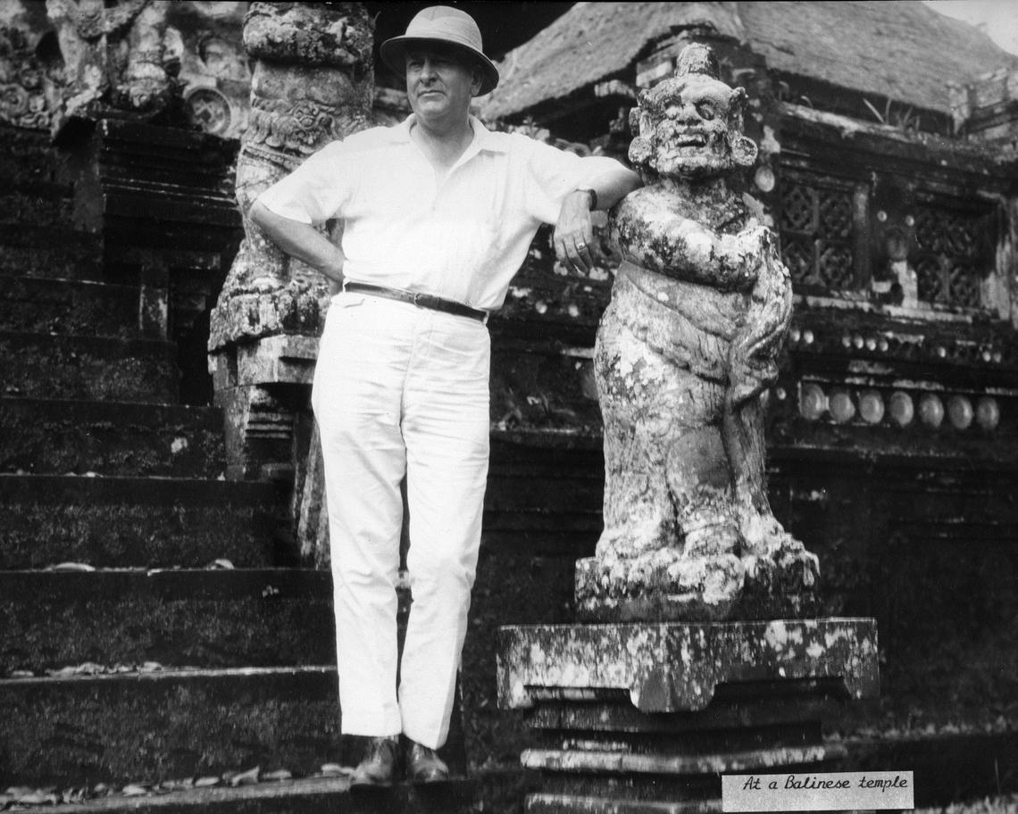 James Wheeler Davidson at a temple in Bali.
