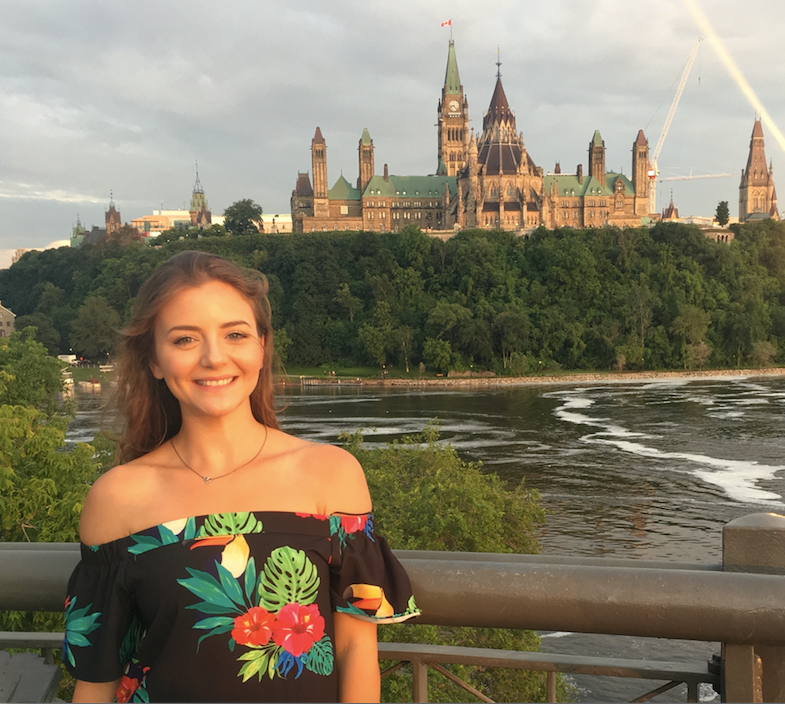 Amy Stratulate visits Parliament during her work term in Ottawa.