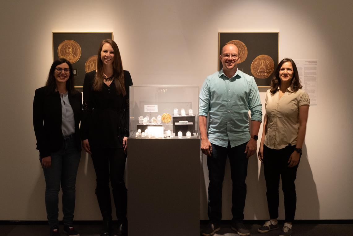 From left: Monica di Rosa, Brittany DeMone, Scott Coleman and Durga Kale from the Department of Classics and Religion. Photos by Brittany DeMone