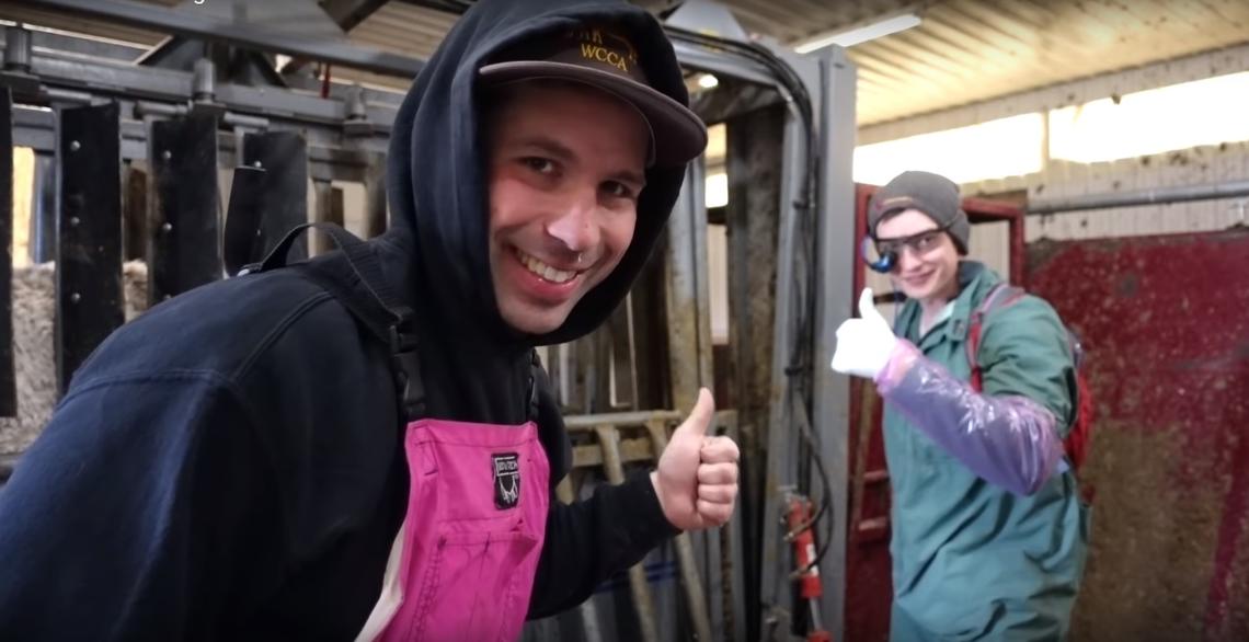 Erik Burow, right, hit it off with mentors including Dr. Cody Creelman with Veterinary Agri-Health Services, aka Cody Creelman, Cow Vet of YouTube fame.