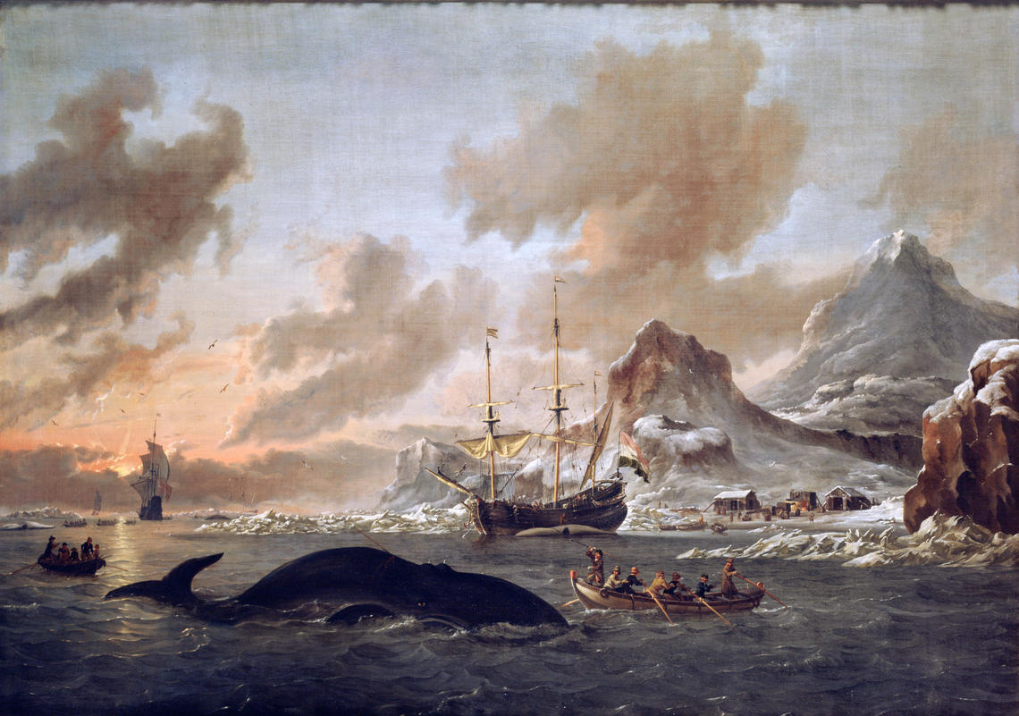 Dutch Whalers near Spitsbergen, a painting by Abraham Stork, is housed at Zuiderzeemuseum, Enkhuizen, Netherlands. 
