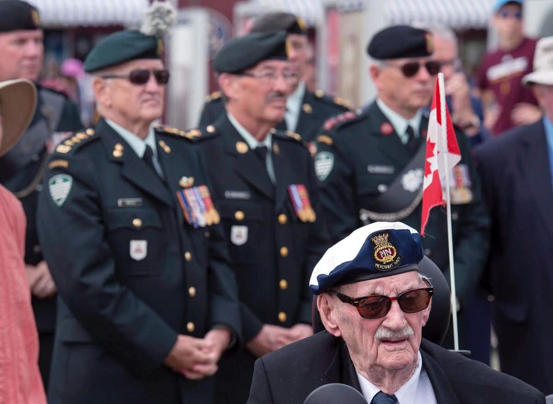 Donald James, a merchant navy veteran, attends a commemorative event on the centennial of the Last Hundred Days of the Great War in Halifax on Aug. 8, 2018. 