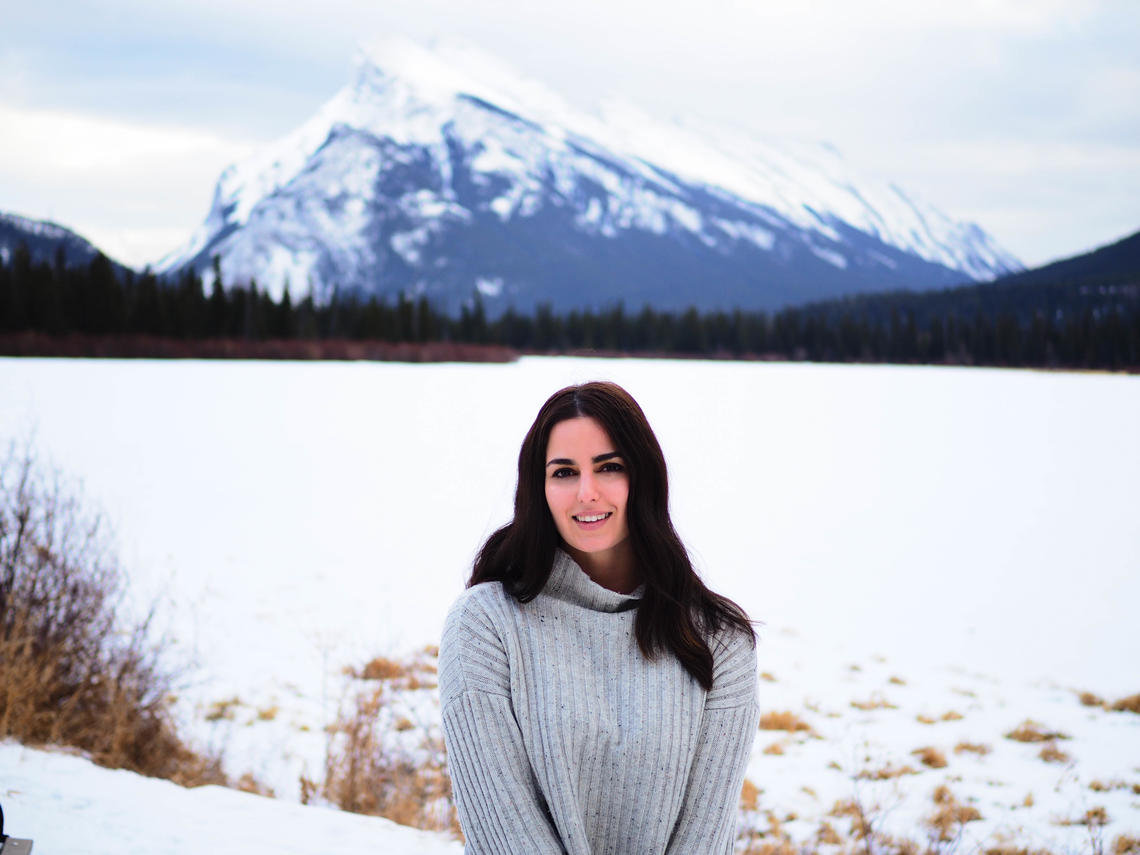Lilit Houlder, shown here at Vermilion Lakes, Alta., enjoys taking on new challenges.