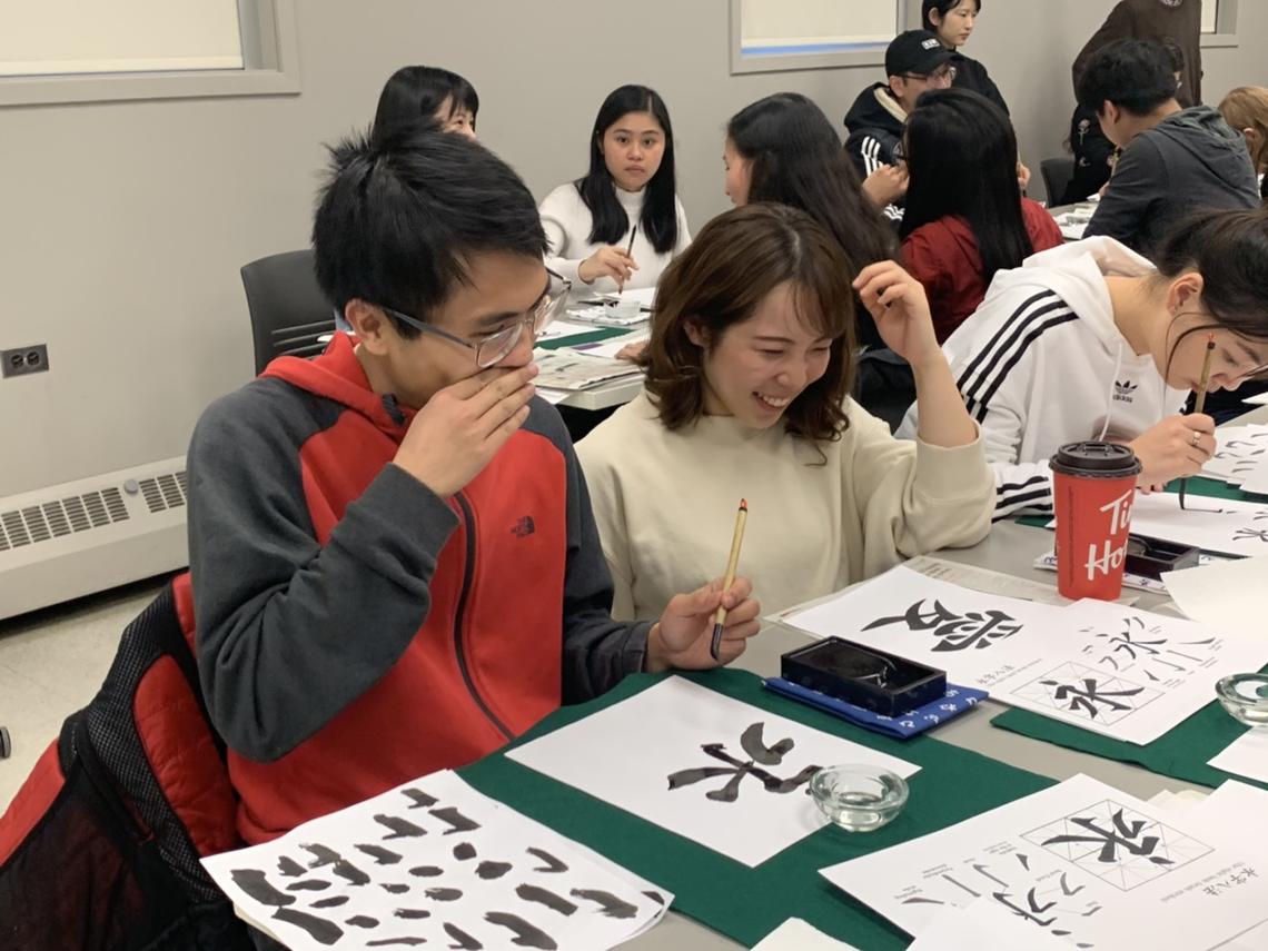 Students attending Think Ink 7! Calligraphy Event