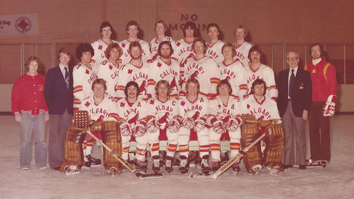 Terry Johnson (middle row, third player from right) played one season with the Dinos, 1978-79