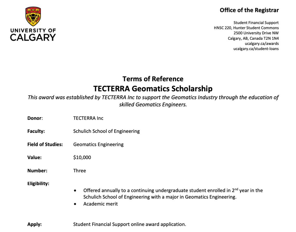 Tecterra Scholarships