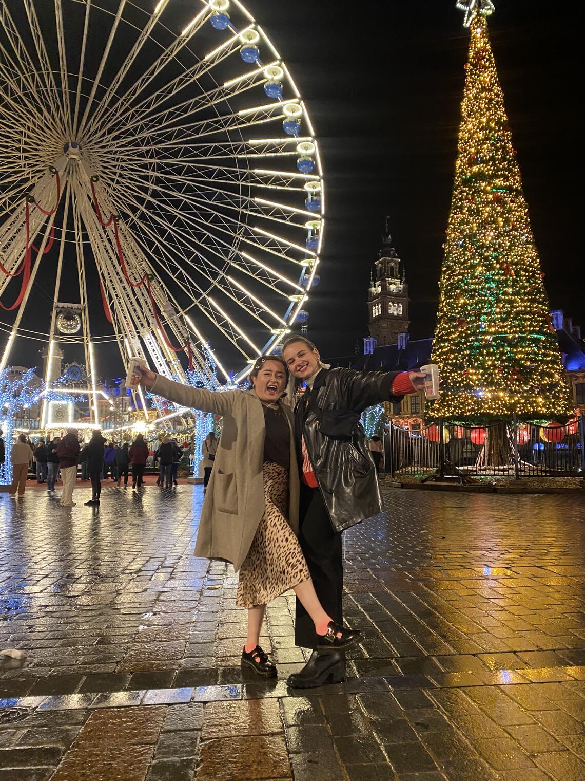 Me and my friend Maria at the Christmas Market in Lille