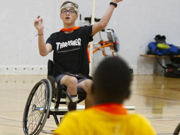 Campers take part in a new adapted camp at the University of Calgary, on Friday, Aug. 24, 2018.