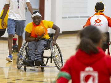Campers take part in a new adapted camp at the University of Calgary, on Friday, Aug. 24, 2018.