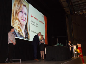 Marina Gavrilova, Professor in the Faculty of Sciences, Department of Computer Sciences, received a U Make a Difference award in the Collaboration and Communications category
