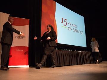 15-year service awards were presented to individuals who began their careers at the university of Calgary back in 2004.