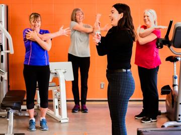 Participants exercising together in the cancer and exercise program in the Thrive Centre