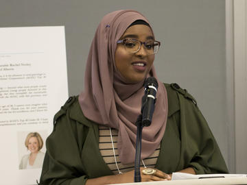 Fartoon Siad honoured by the Alberta Council for Global Co-operation as a Top 30 Under 30 in 2016, spoke about her work as an engaged public health researcher during the 2017 Magazine Launch.