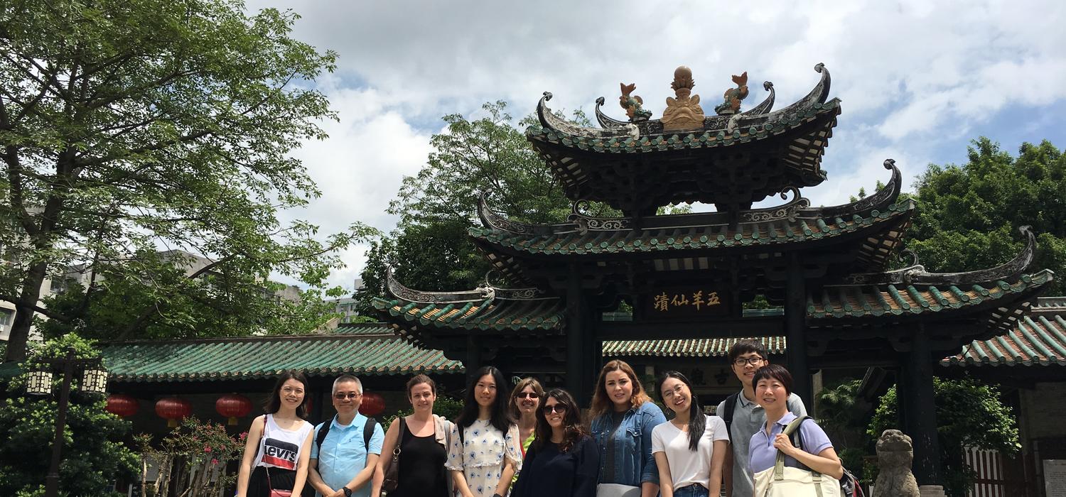 Members of the University of Calgary and former exchange students meet in Guangzhou, China. Professors Dora Tam, far right, and Siu Ming Kwok, second from left, are leading the creation of a social innovation hub to support collaboration.