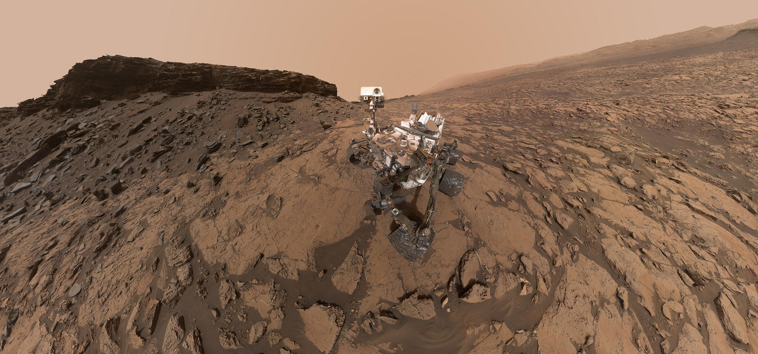 A self-portrait of NASA's Curiosity Mars rover shows the vehicle in the Murray Buttes area of the planet on Sept. 17, 2016. The scene combines about 60 images taken by a camera at the end of the rover's robotic arm, during the 1,463rd Martian day of Curiosity's work on Mars. Image courtesy NASA/JPL-CALTECH/MSSS