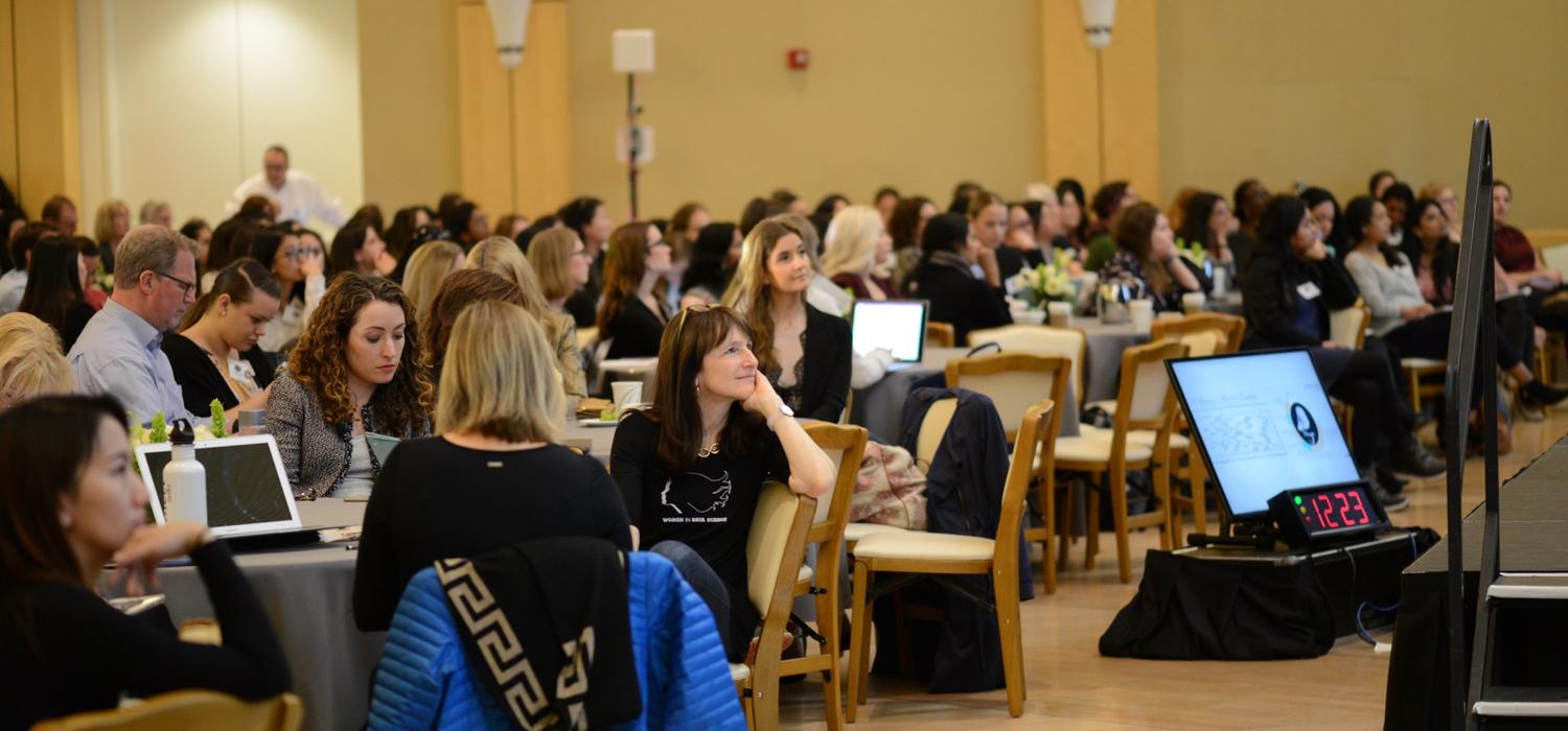 Attendees at the 2018 Women in Data Science Conference at Stanford University. Photo by Ved Chirayath 