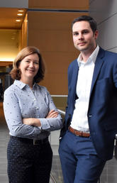 Cathy Eastwood and researcher Greg Hallihan are working closely with the World Health Organization on the 11th revision of the International Classification of Diseases. Photo by Michael Wood, O'Brien Institute for Public Health