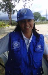MSW graduate Monica Franco in U.N. uniform in Colombia