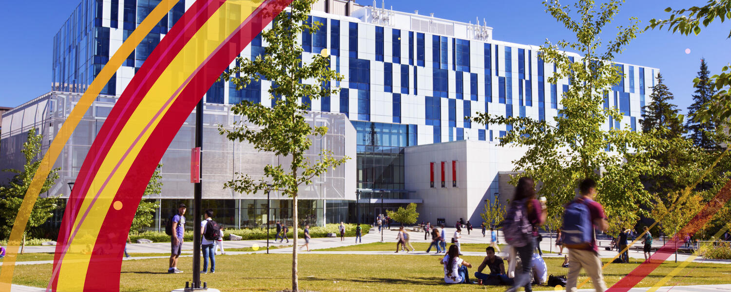 Giving lines graphic outside the UCalgary quad