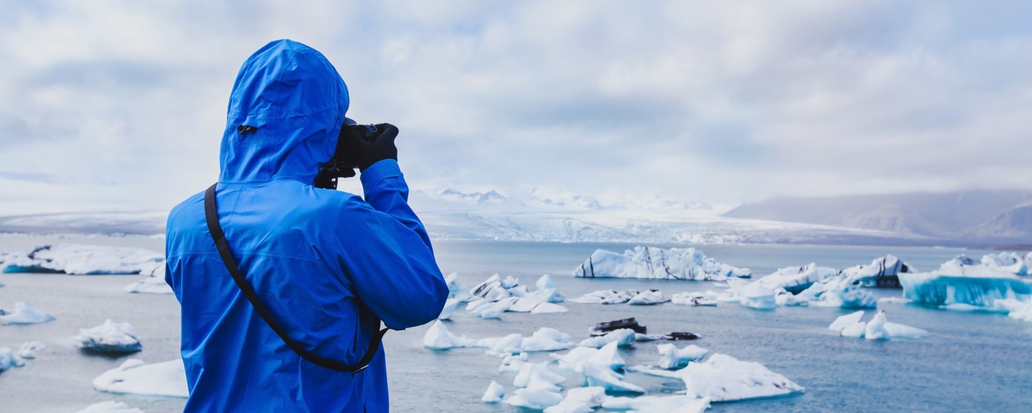 A researcher in the Arctic