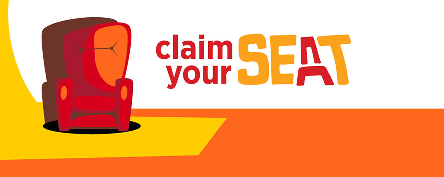 Claim your seat banner