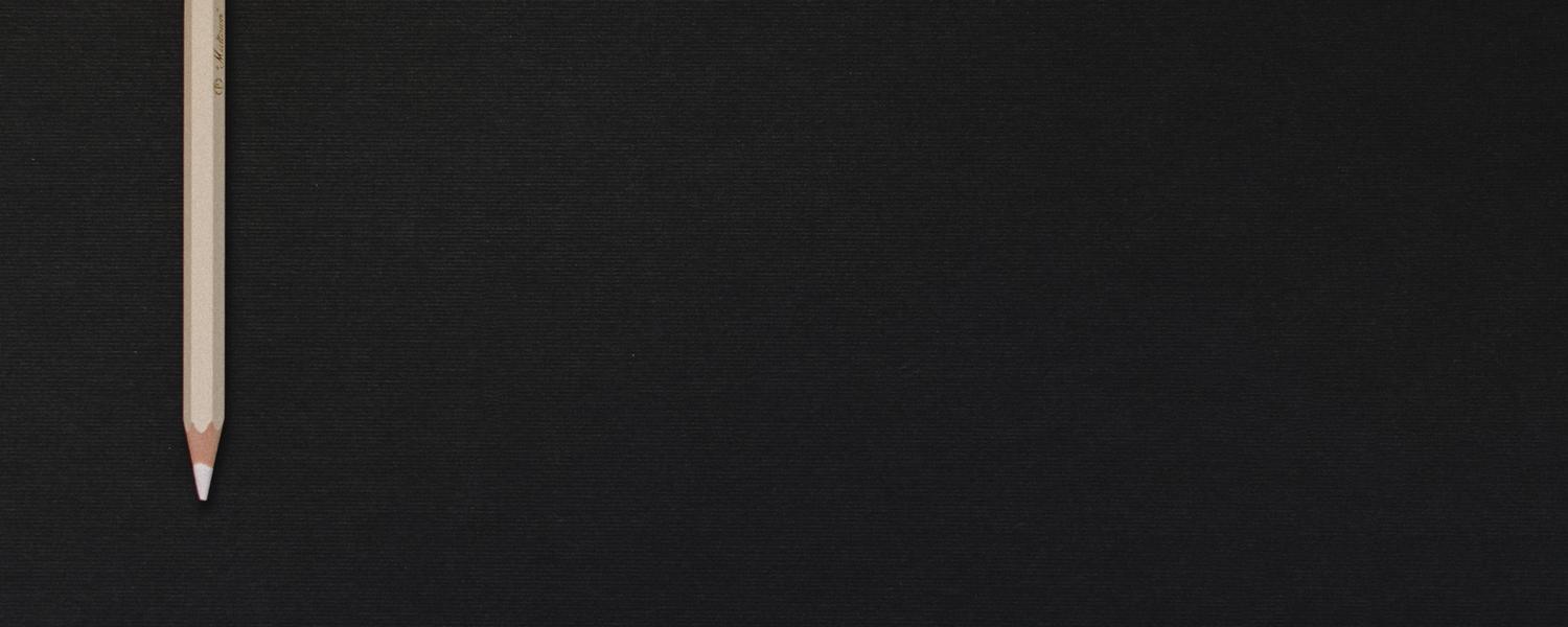White pencil on black background
