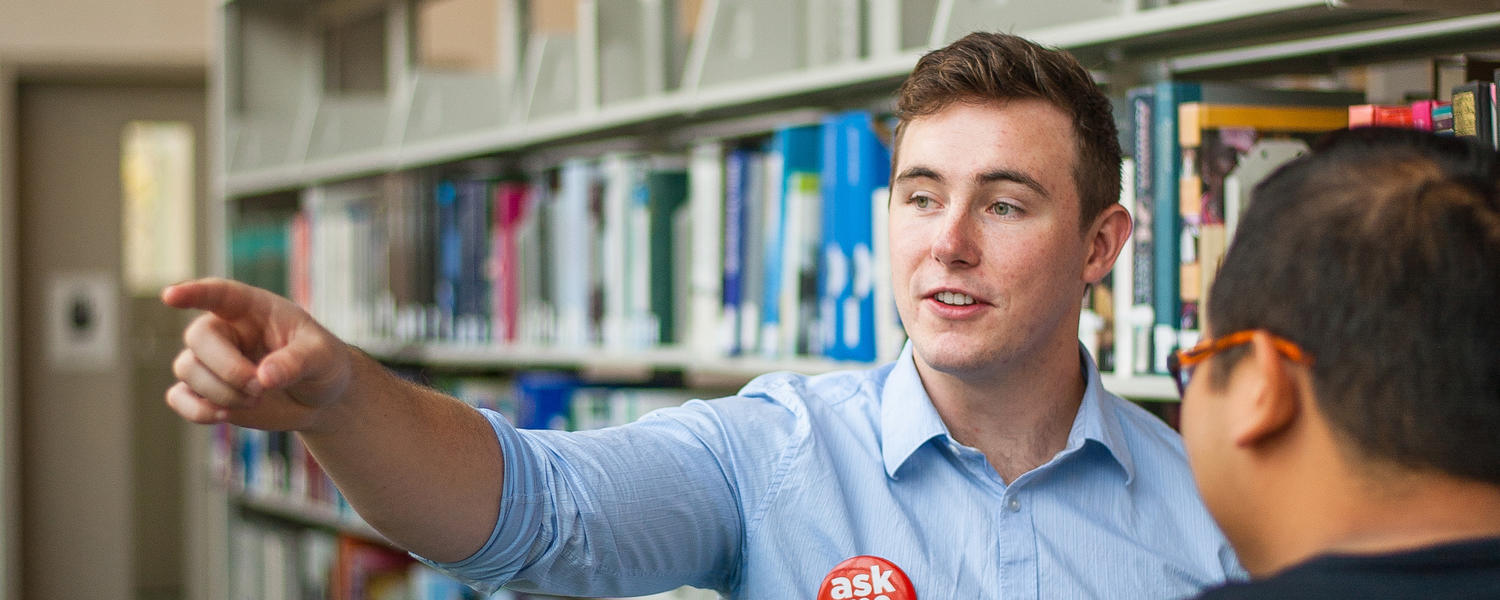 UCalgary student pointing