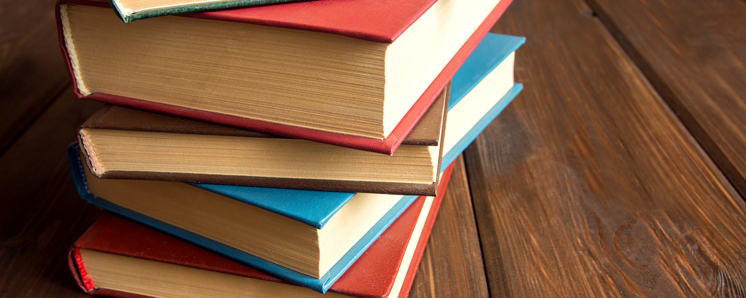 stack of old books