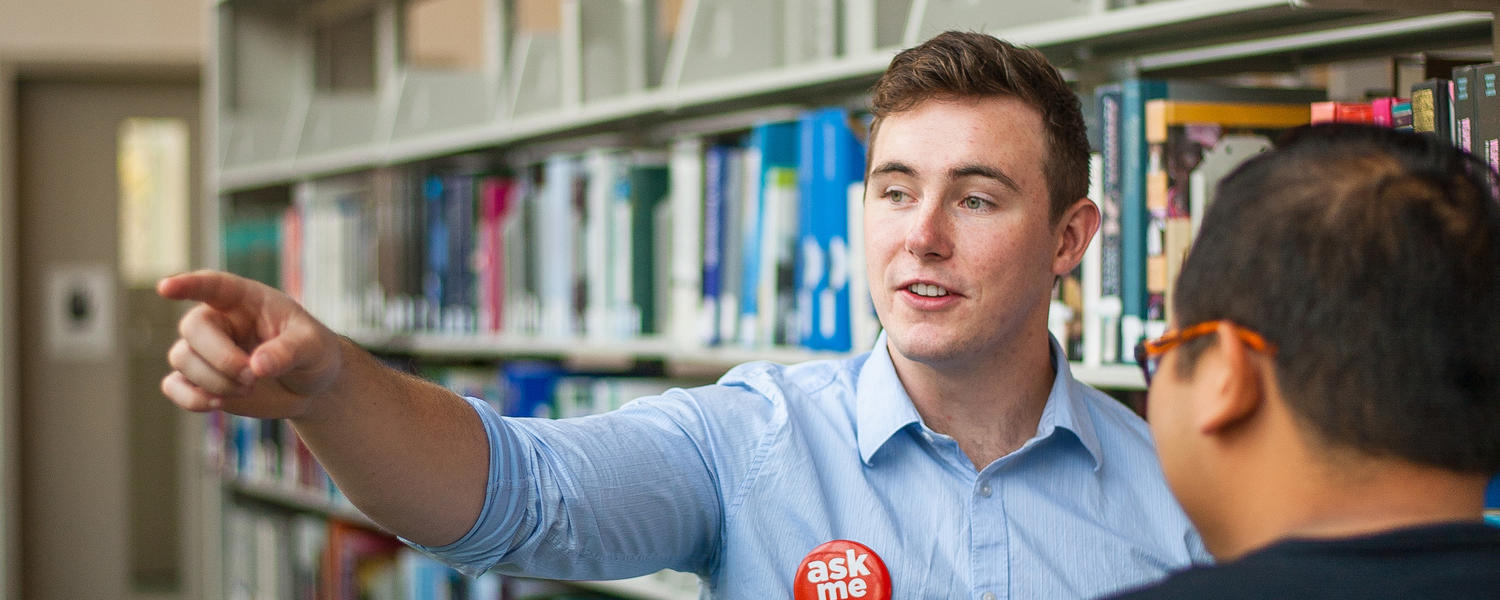 UCalgary student pointing