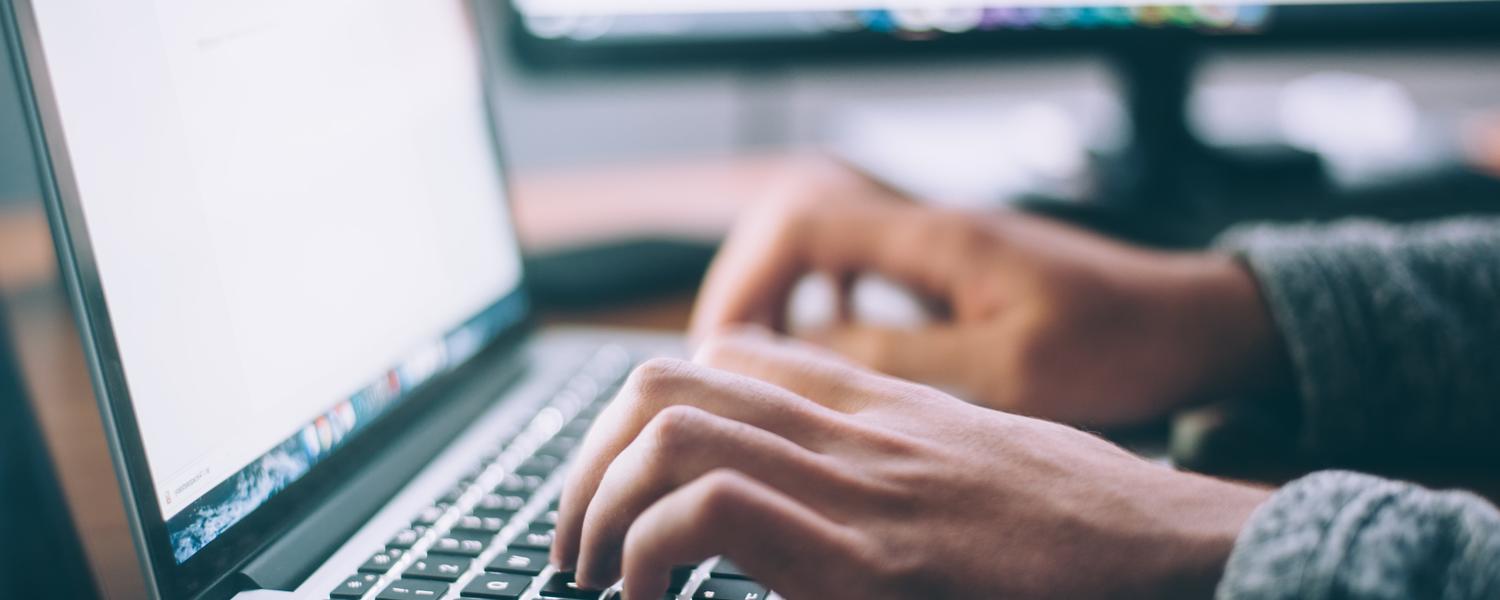 Person working on a laptop