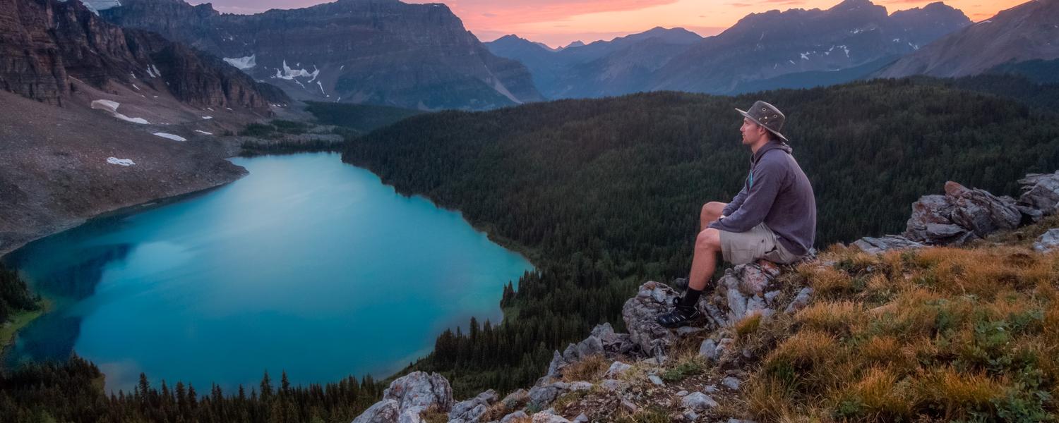 top of a mountain in Banff