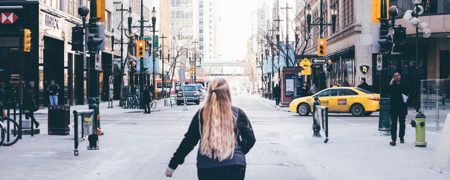 walking down the streets of calgary