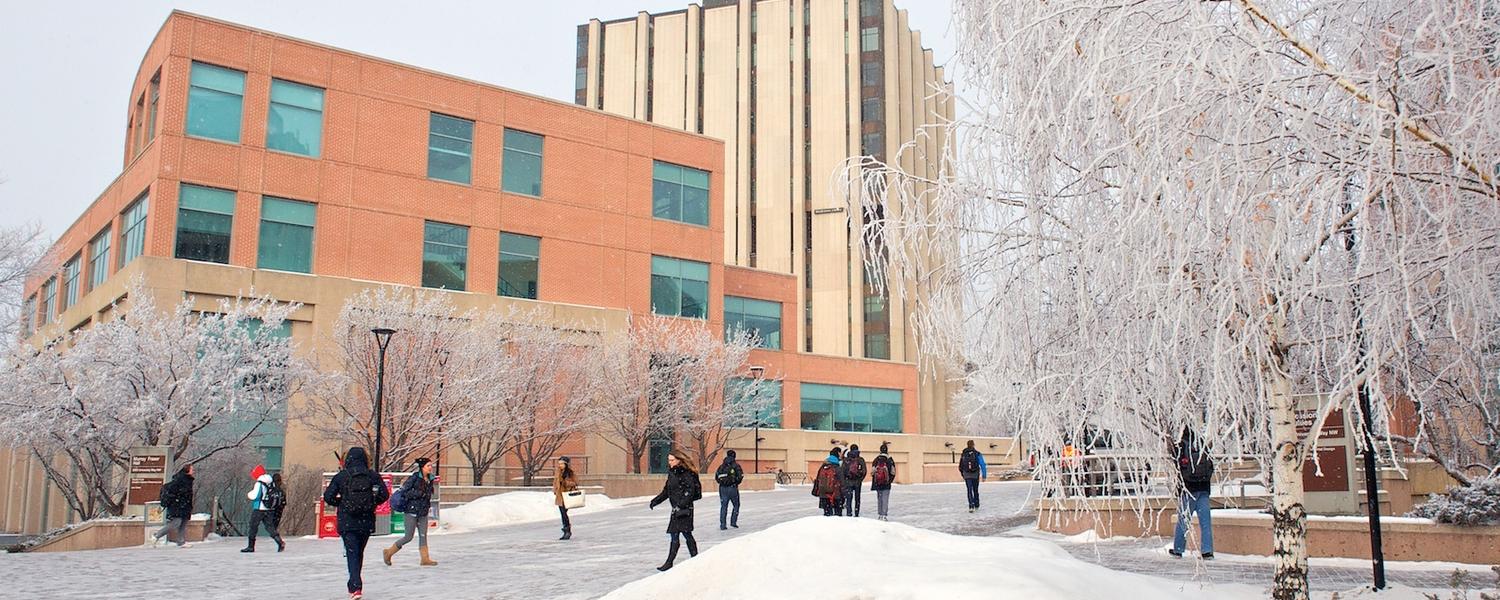 U of C Campus outside in winter
