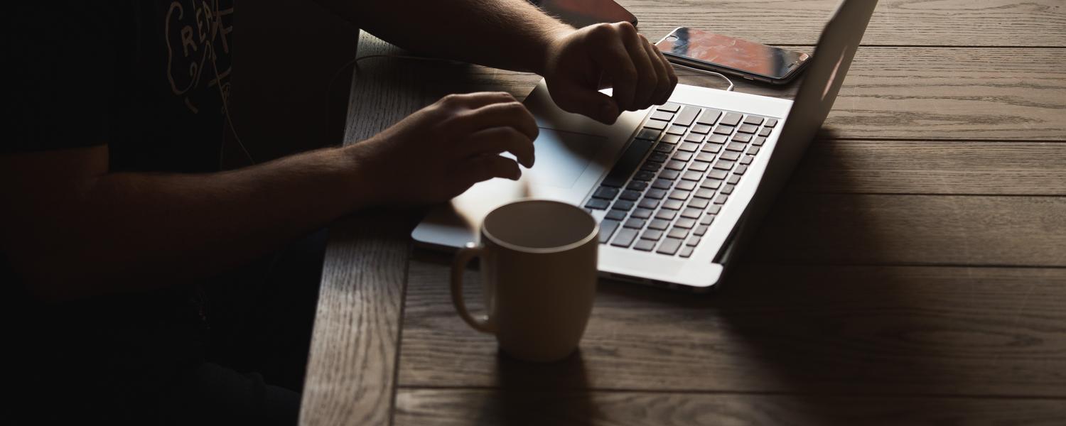 Person working on a laptop