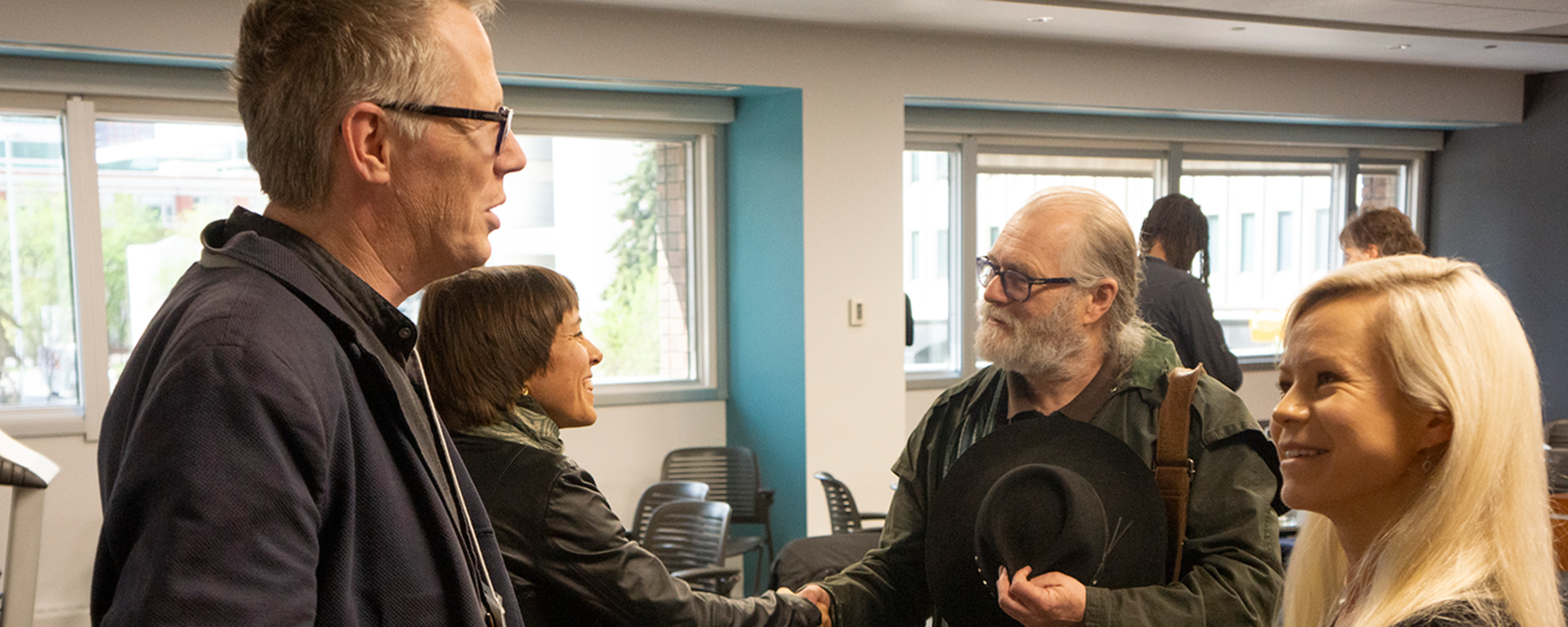 Visiting Fellow Elena Dahlberg and forum panellist Andrew Mathews (Anthropology, UC Santa Cruz)