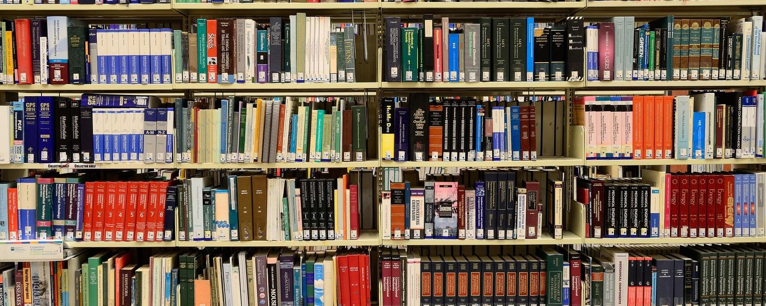 Library stacks. Stock image.