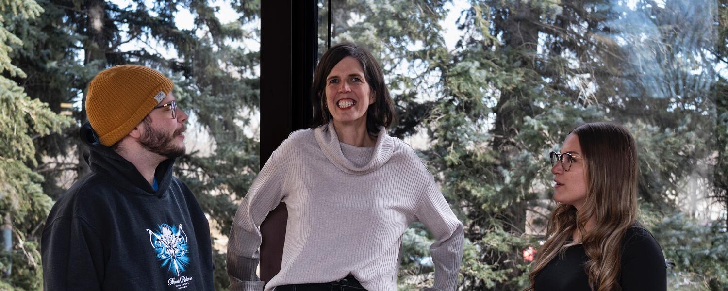 Jana and two students 