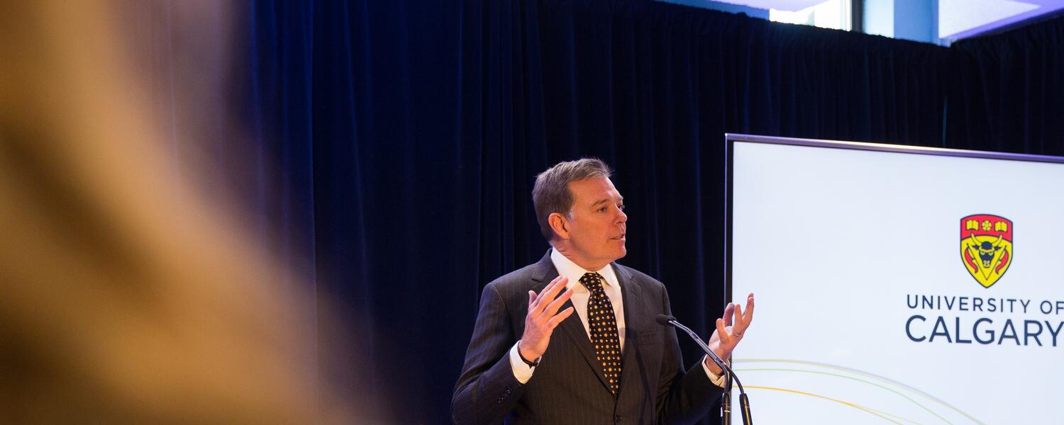 Richard Sigurdson giving a speech to the audience