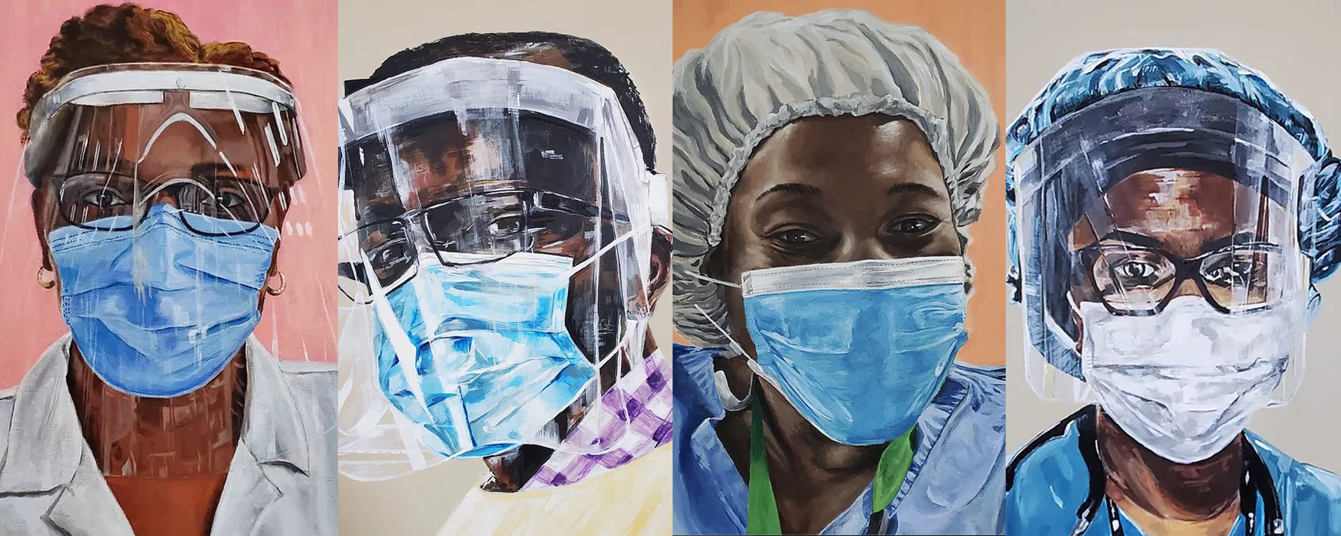 Selected paintings from the Faces of Our Frontline series
