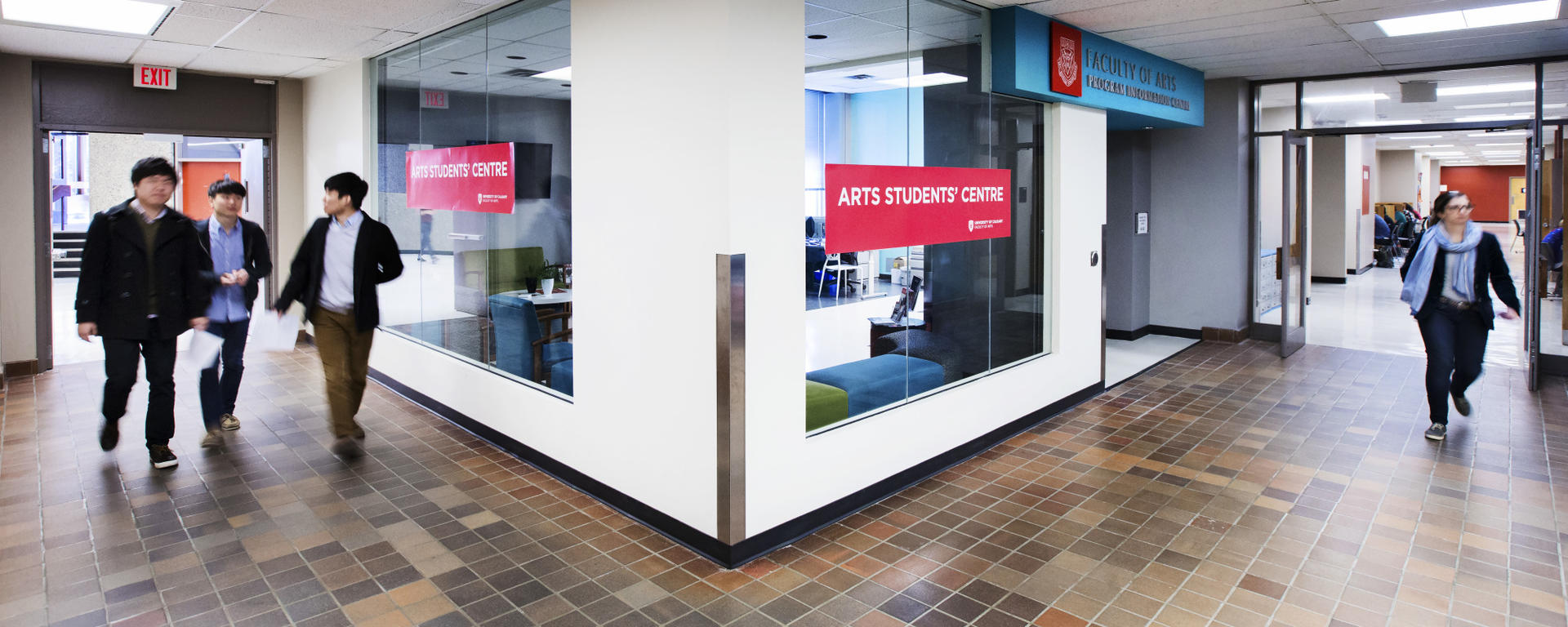 Students walk by the Arts Students' Centre