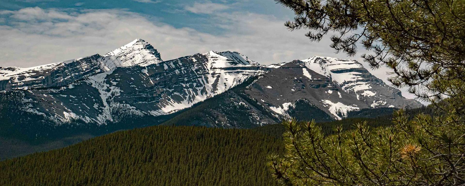 Stock photo of Kananaskis Mountains on a partly cloudy day