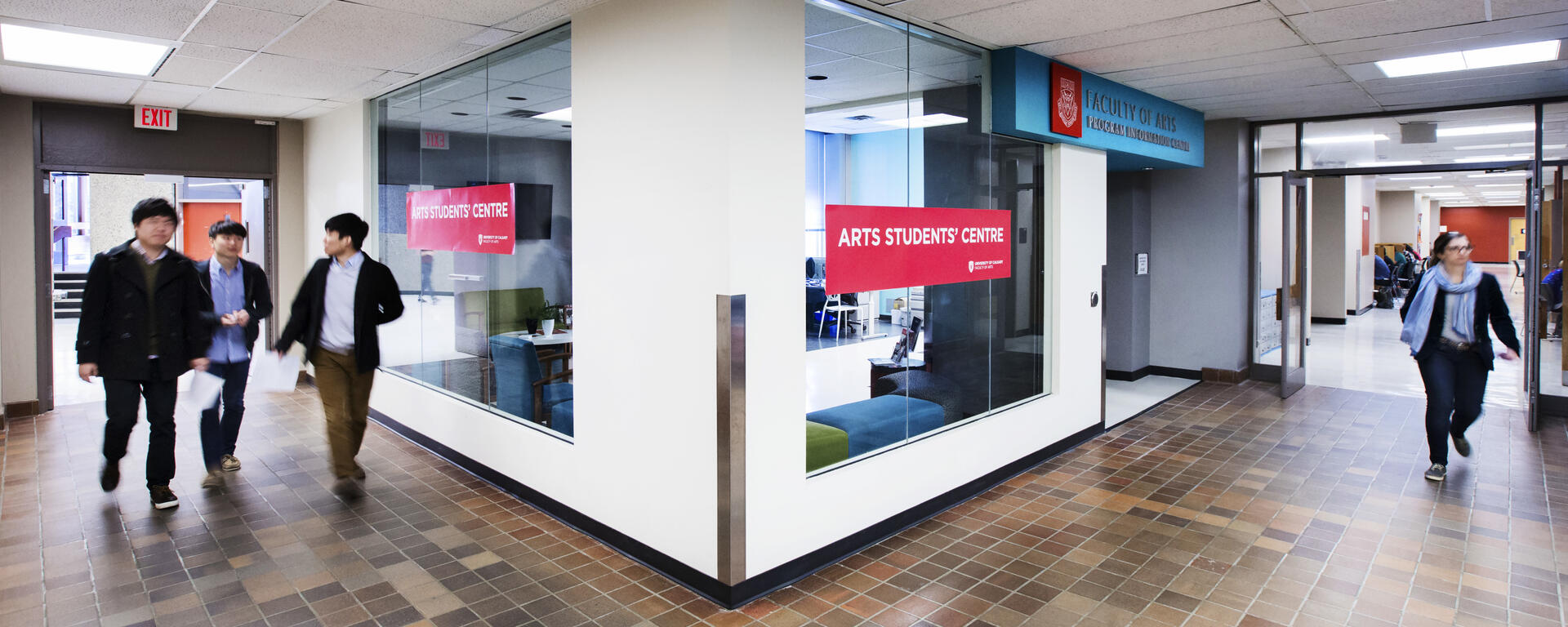 Students walk by the Arts Students' Centre