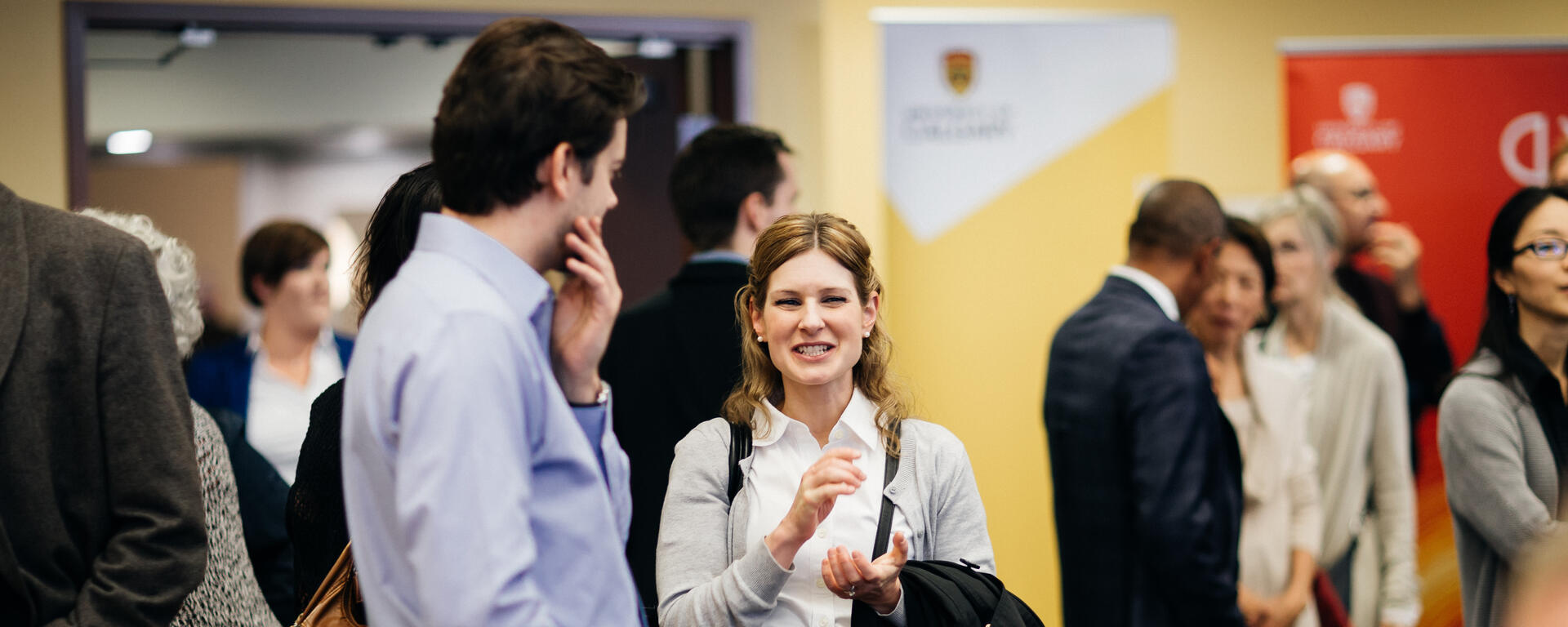 Arts faculty and staff enjoy the New Faculty Welcome party