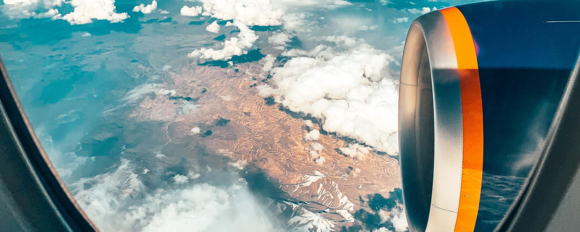 Aircraft above mountain in Thailand summer time