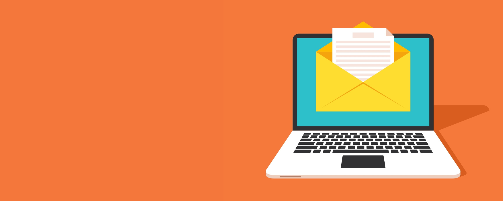 Illustrative graphic showing a laptop receiving a letter through its screen.