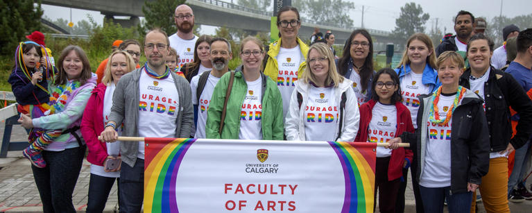 Members of the Faculty of Arts march in the Pride Parade