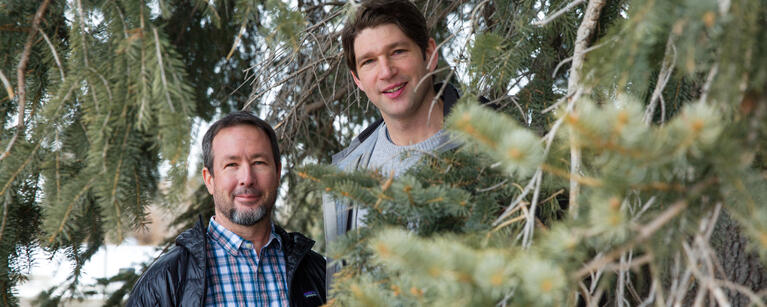 Picture of Geography professor Dr. Greg McDermid with Dr. David Laskin