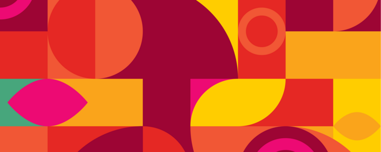 Geometric patterns in vibrant colours.