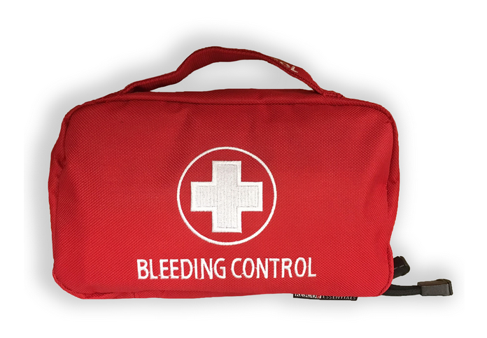 Emergency bag with the words Bleeding Kit on the side